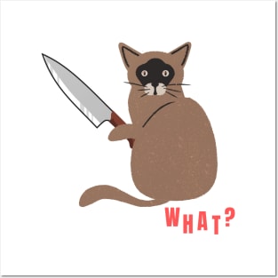 What? Murderous Cat Funny Design for Cat Lovers Posters and Art